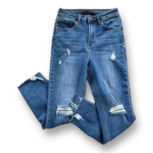 Risen Denim - Risen High Rise Distressed Skinny Jeans